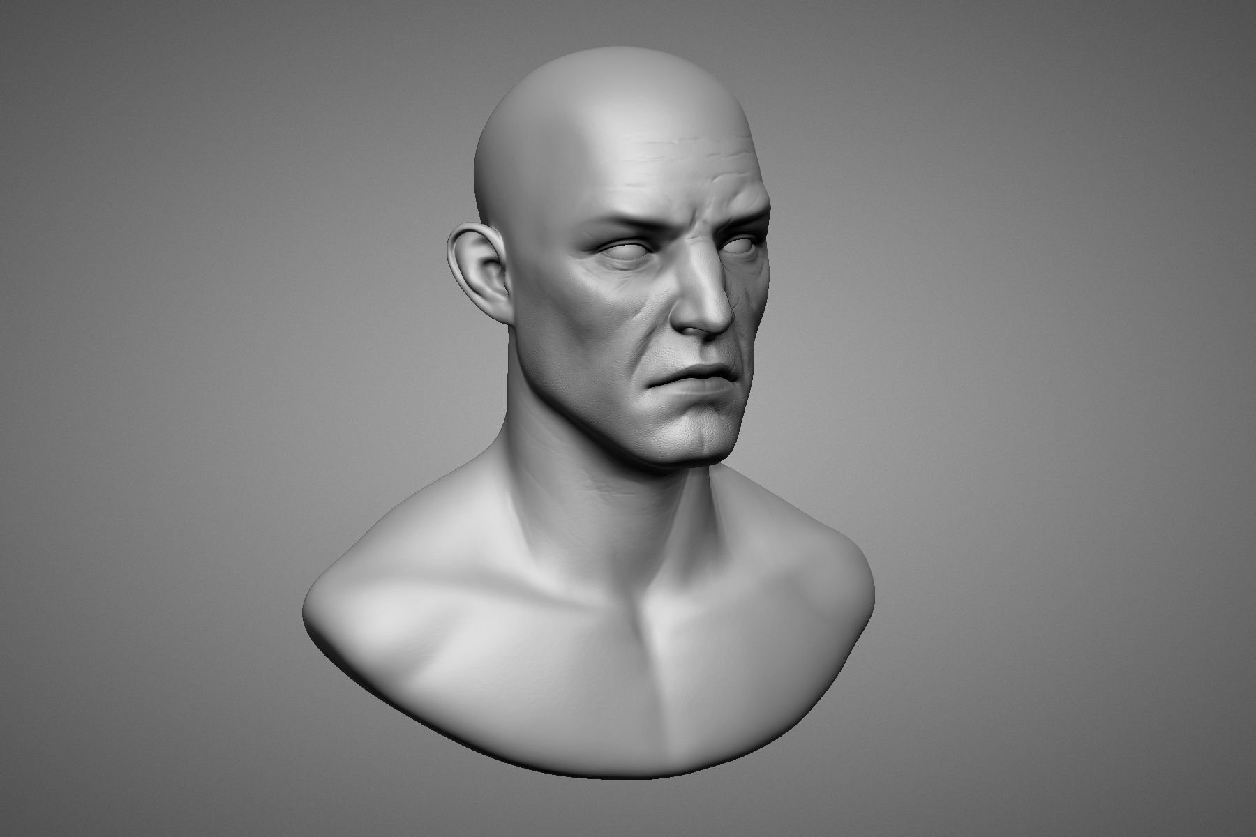Brute Male Head Sculpt 1 3D model_13