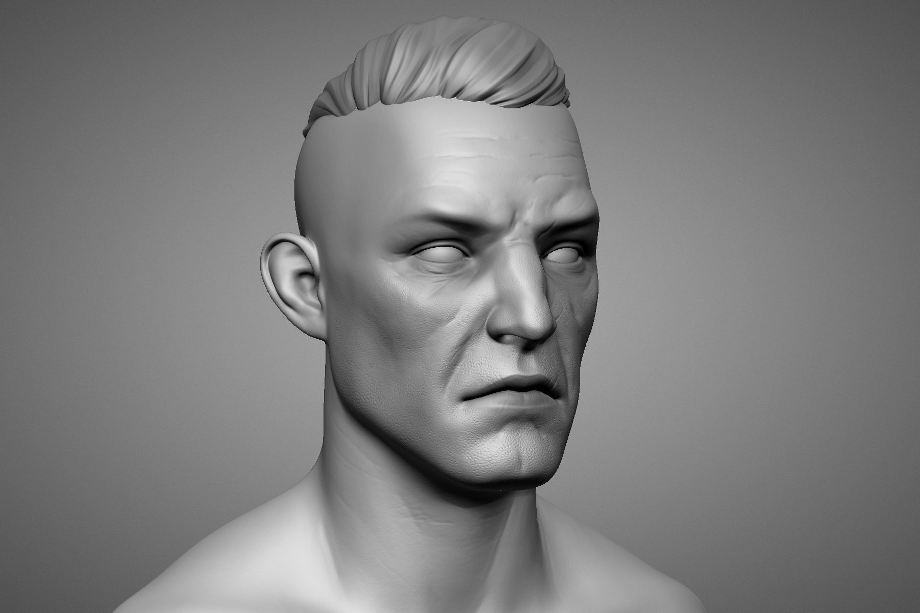 Brute Male Head Sculpt 1 3D model_8