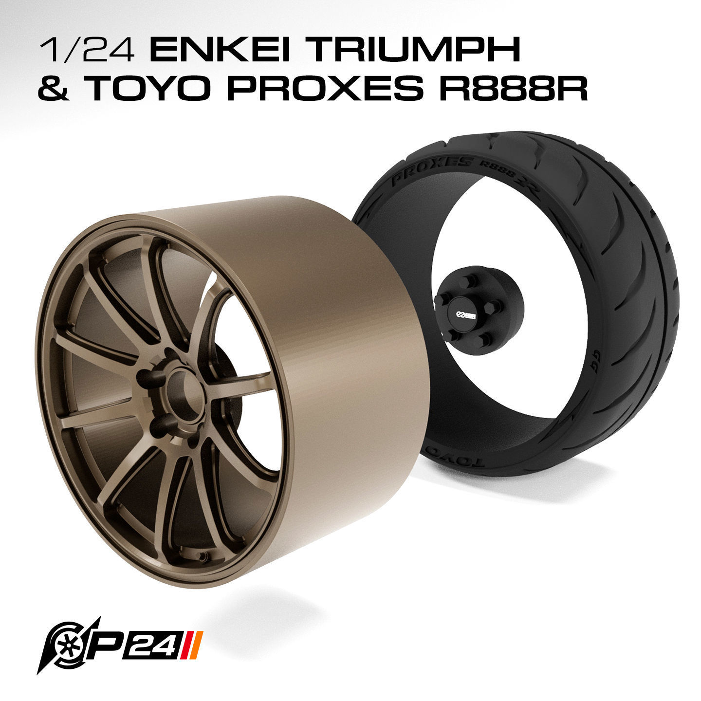 1-24 18INCH ENKEI TRIUMPH with TOYO PROXES R888R COMBO 3D print model_1