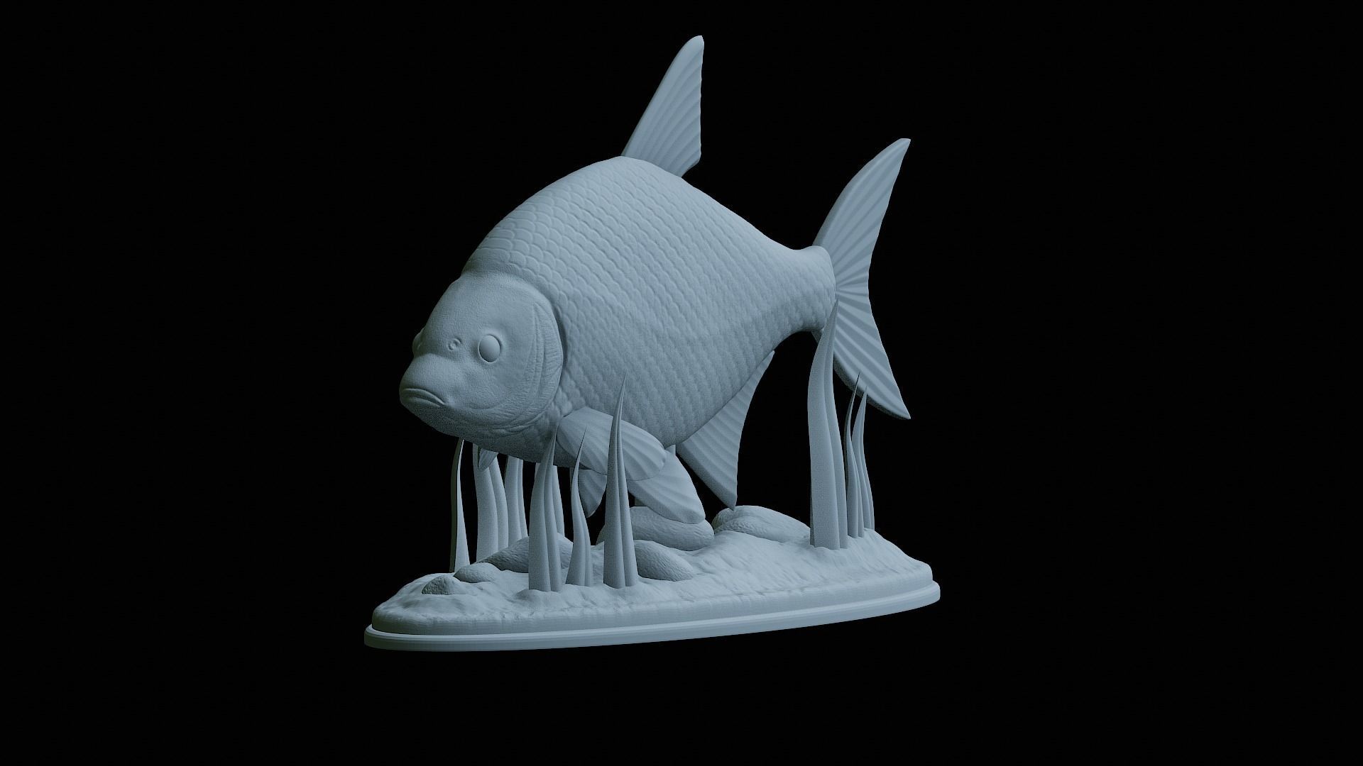 fish Common bream statue underwater detailed texture 3D print model_7