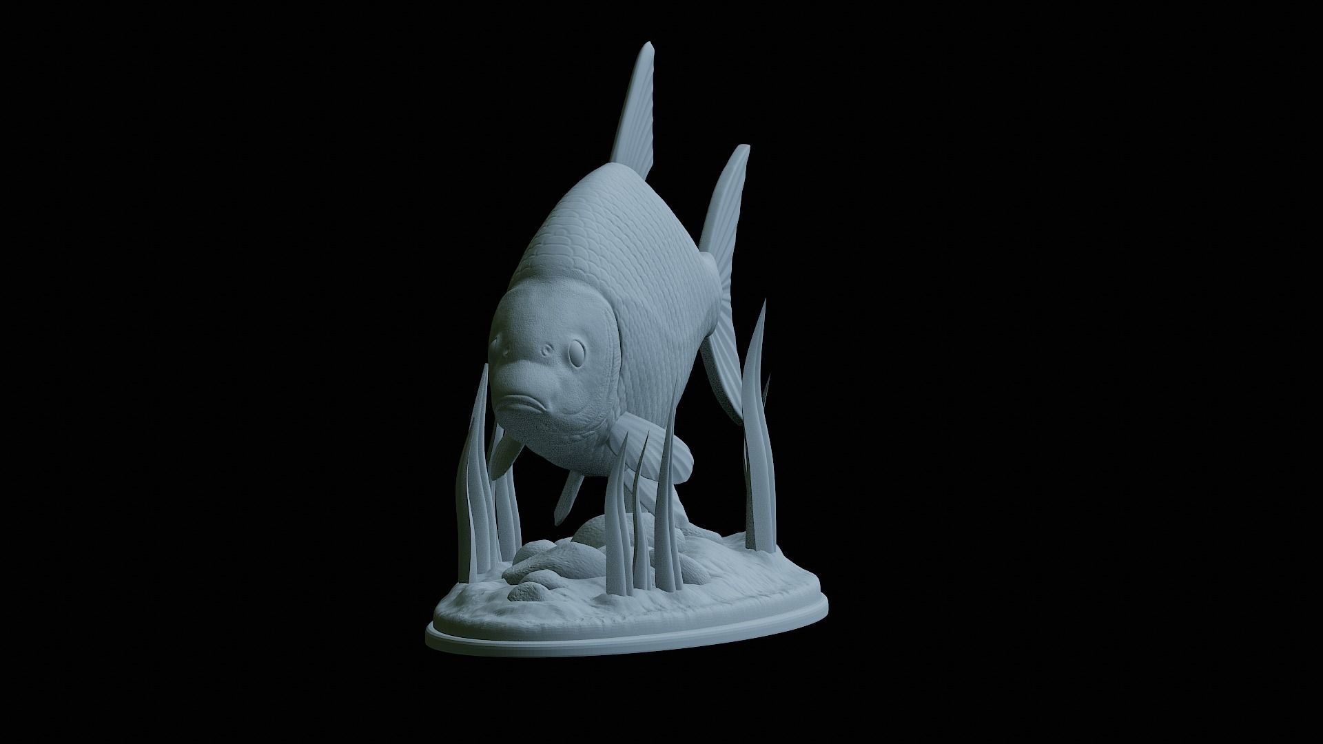 fish Common bream statue underwater detailed texture 3D print model_8