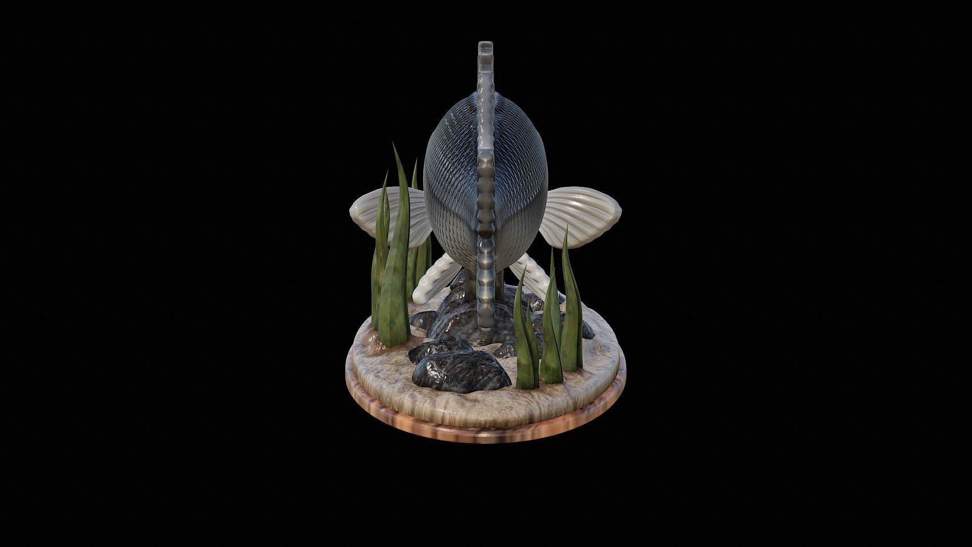 fish black snook statue underwater detailed texture 3D print model_7