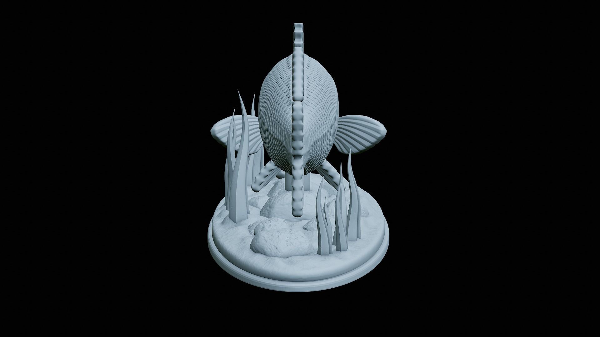 fish black snook statue underwater detailed texture 3D print model_32