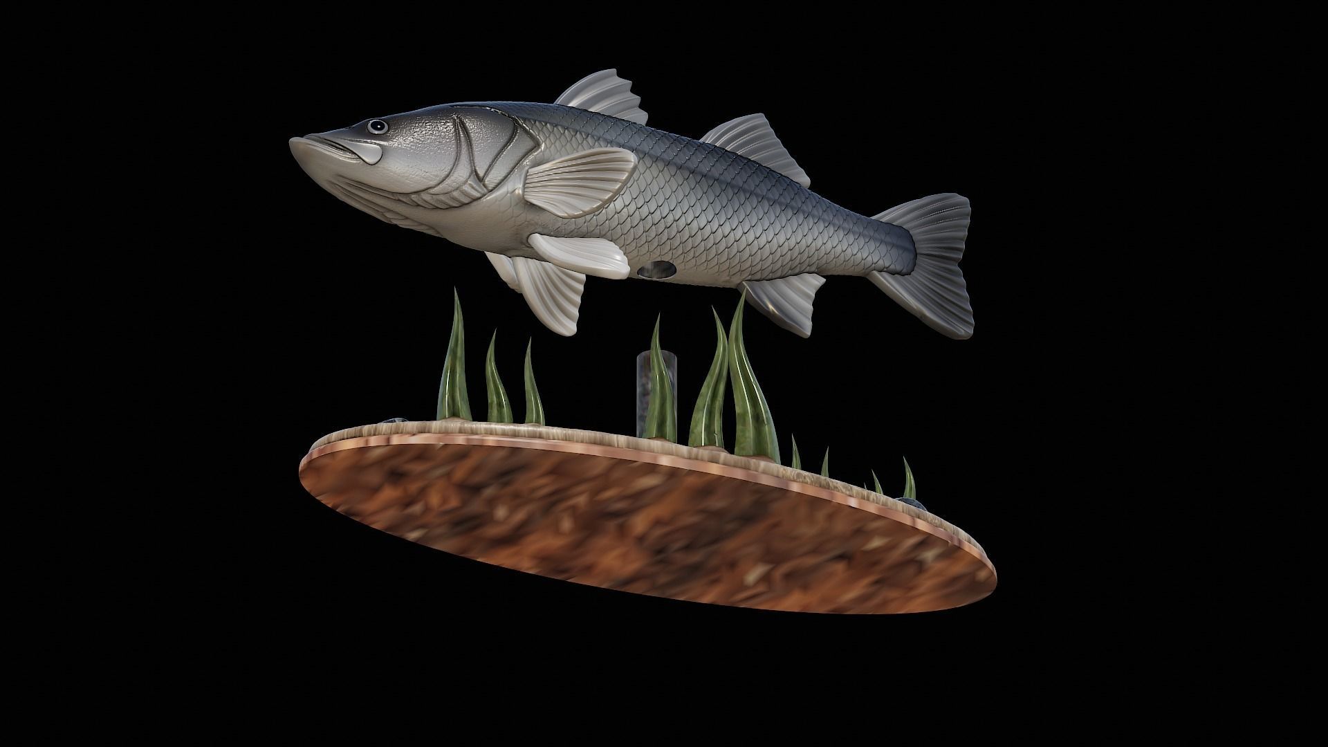 fish black snook statue underwater detailed texture 3D print model_16