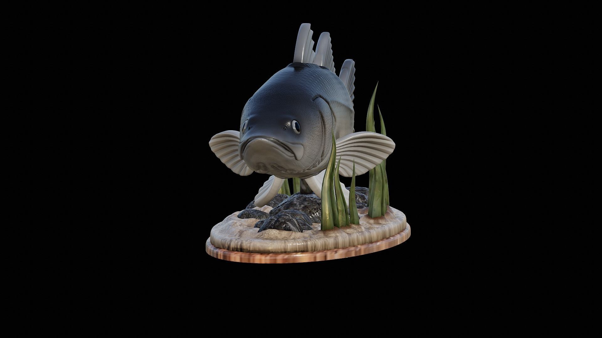 fish black snook statue underwater detailed texture 3D print model_34