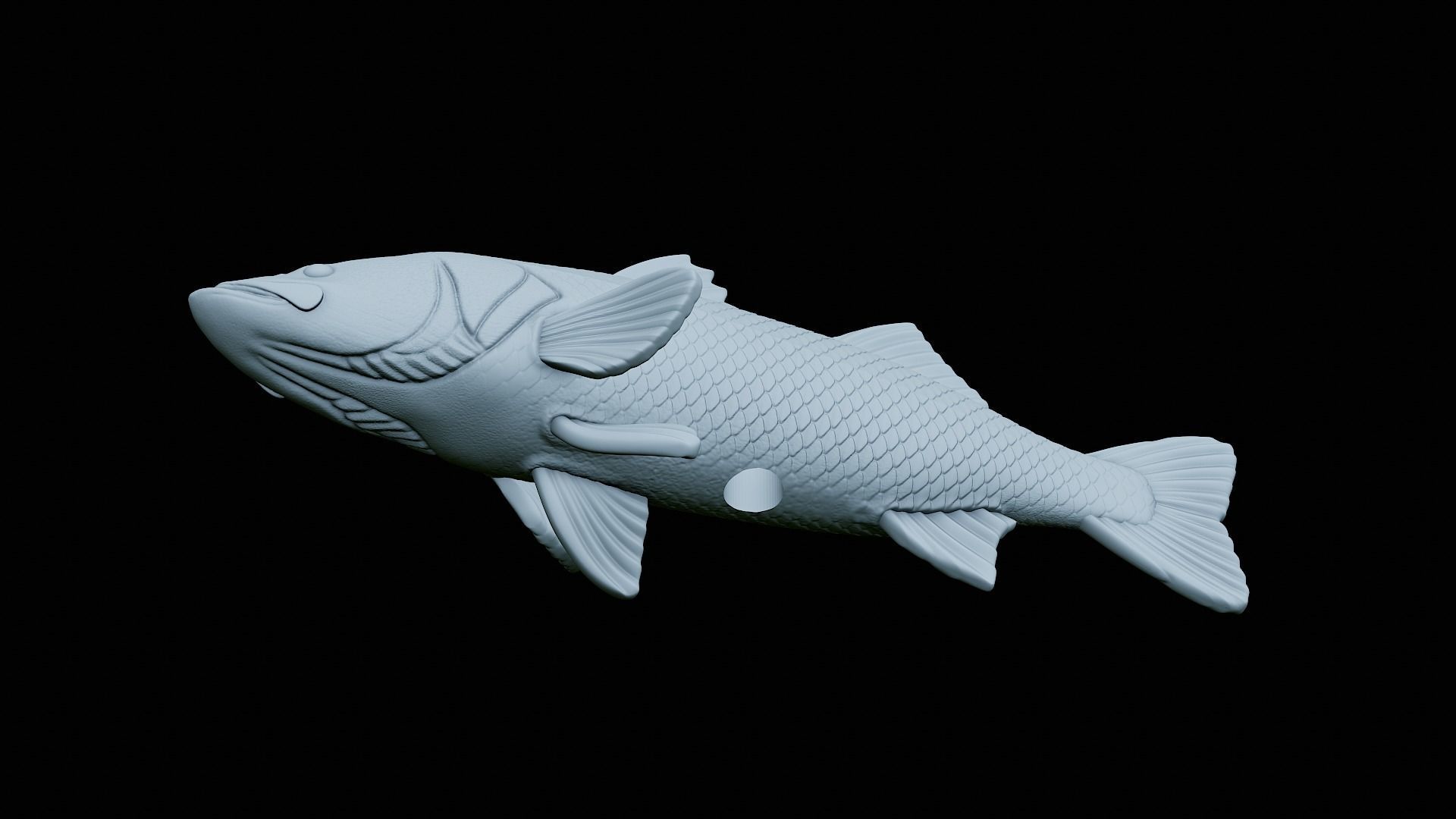 fish black snook statue underwater detailed texture 3D print model_41