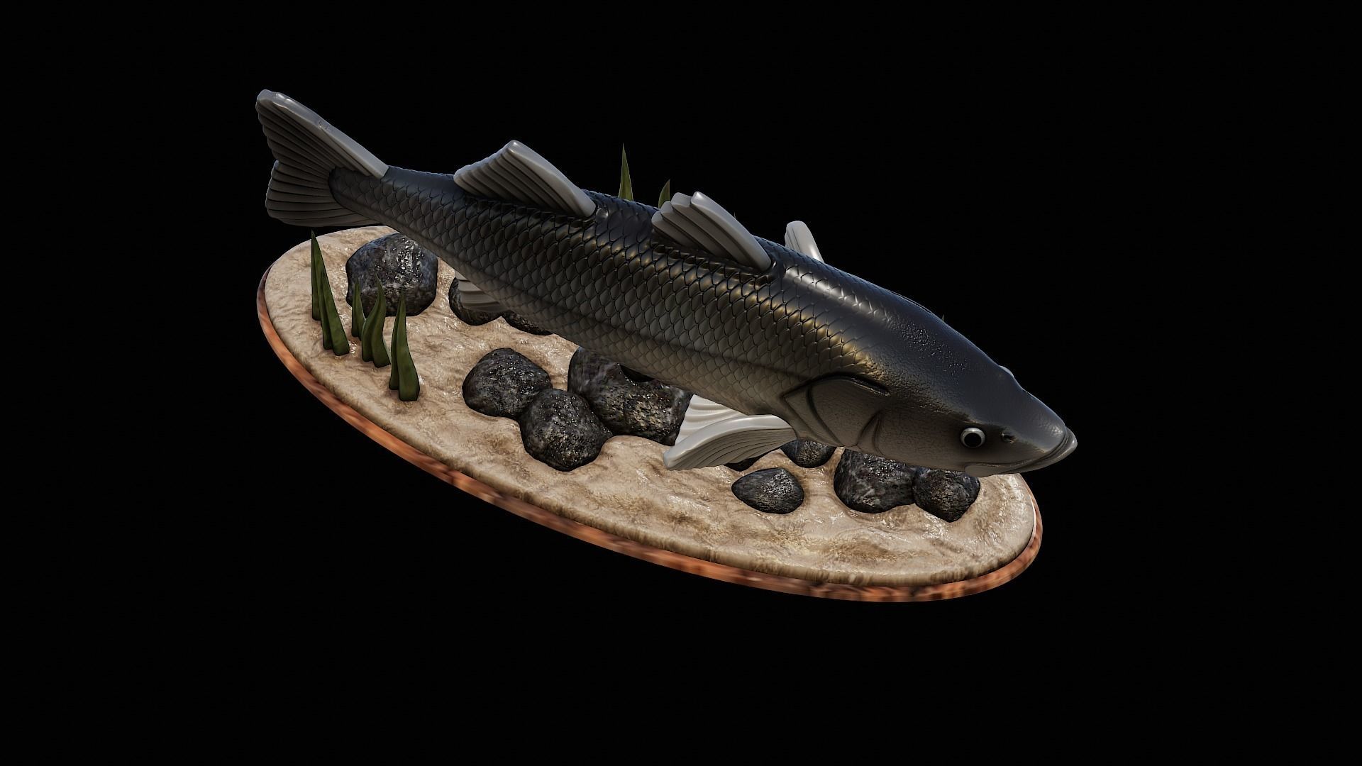 fish black snook statue underwater detailed texture 3D print model_15