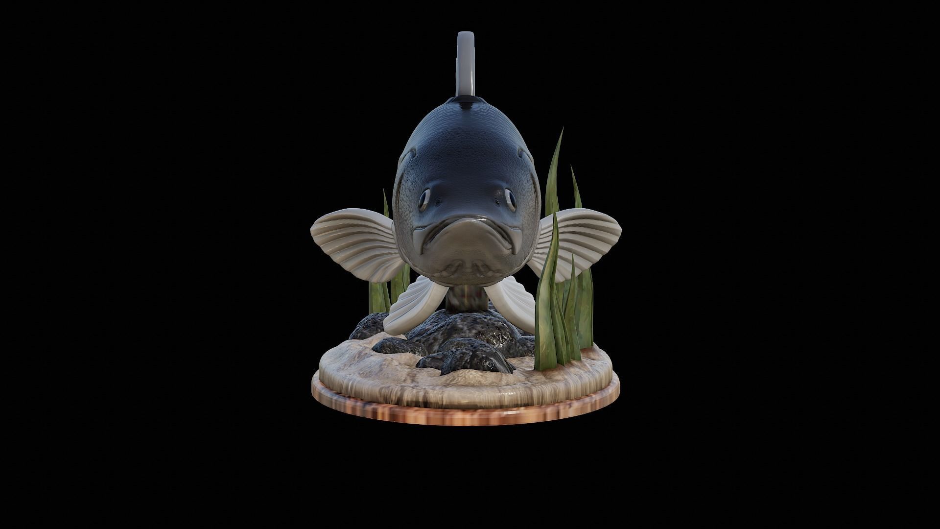 fish black snook statue underwater detailed texture 3D print model_43