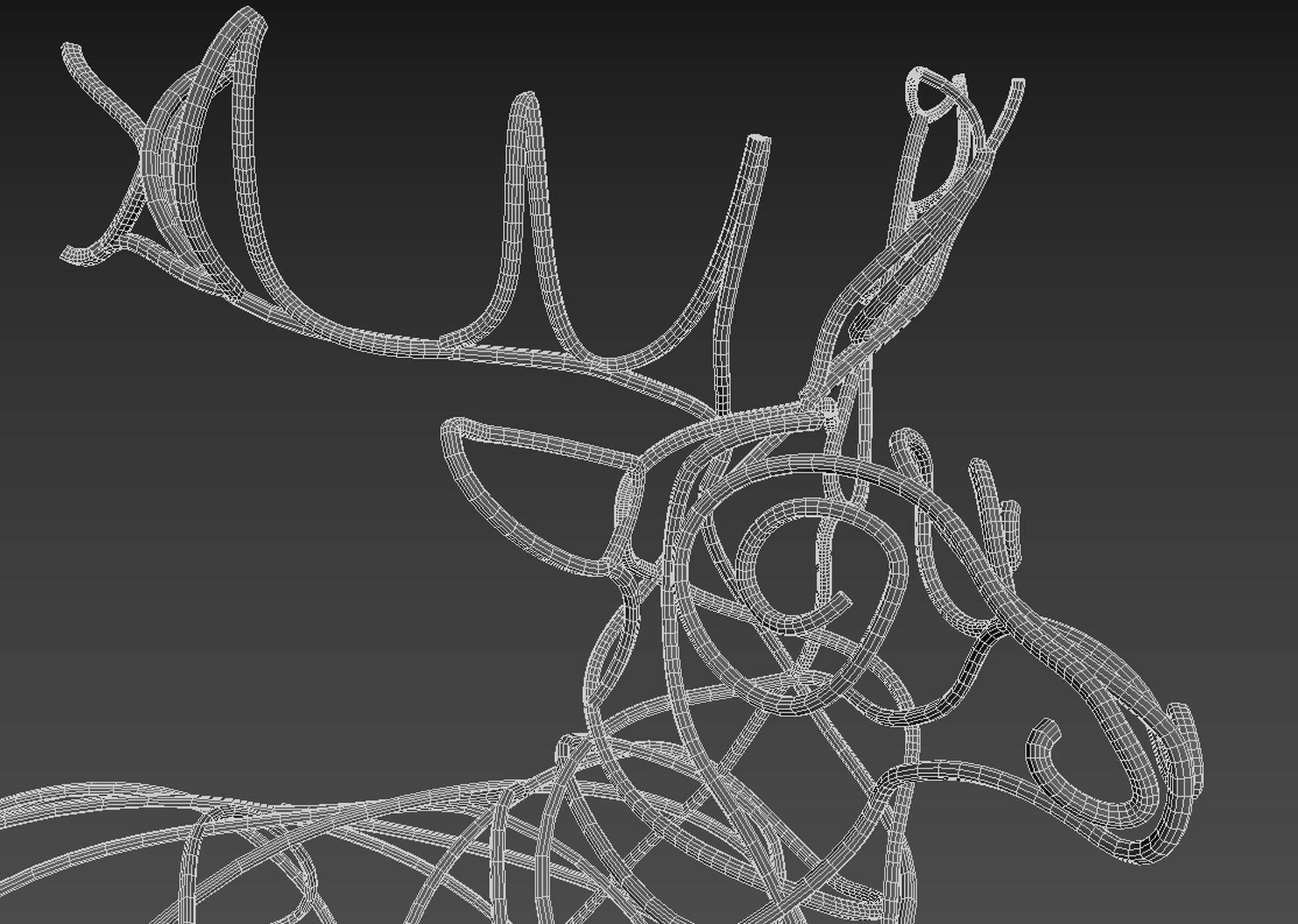 Deer sculture metallic 3D model_6