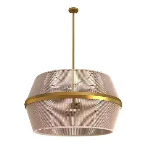 Classic Home Wendy 6-Light Iron And Rattan Chandelier 3D model