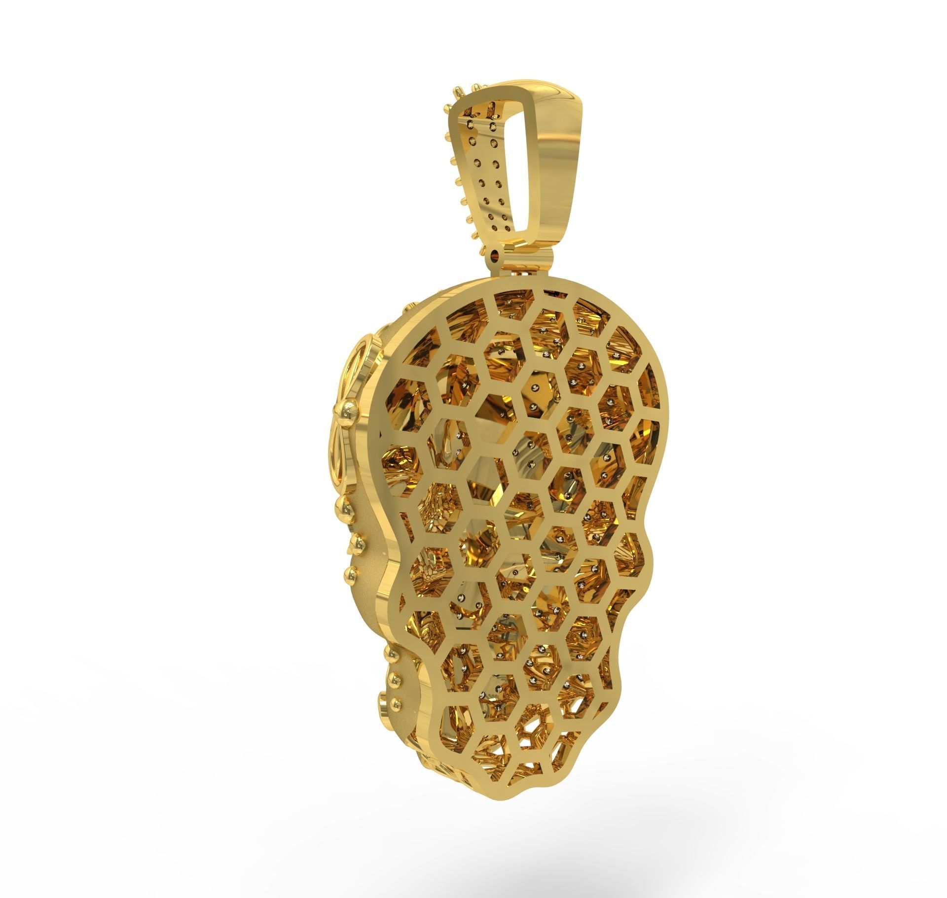 Skull Pendant face 3D model_3