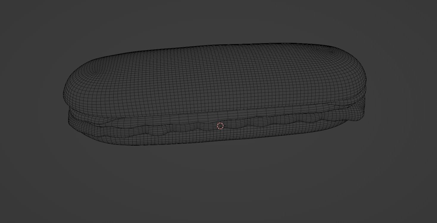 Cake Bun Low-poly 3D model_3