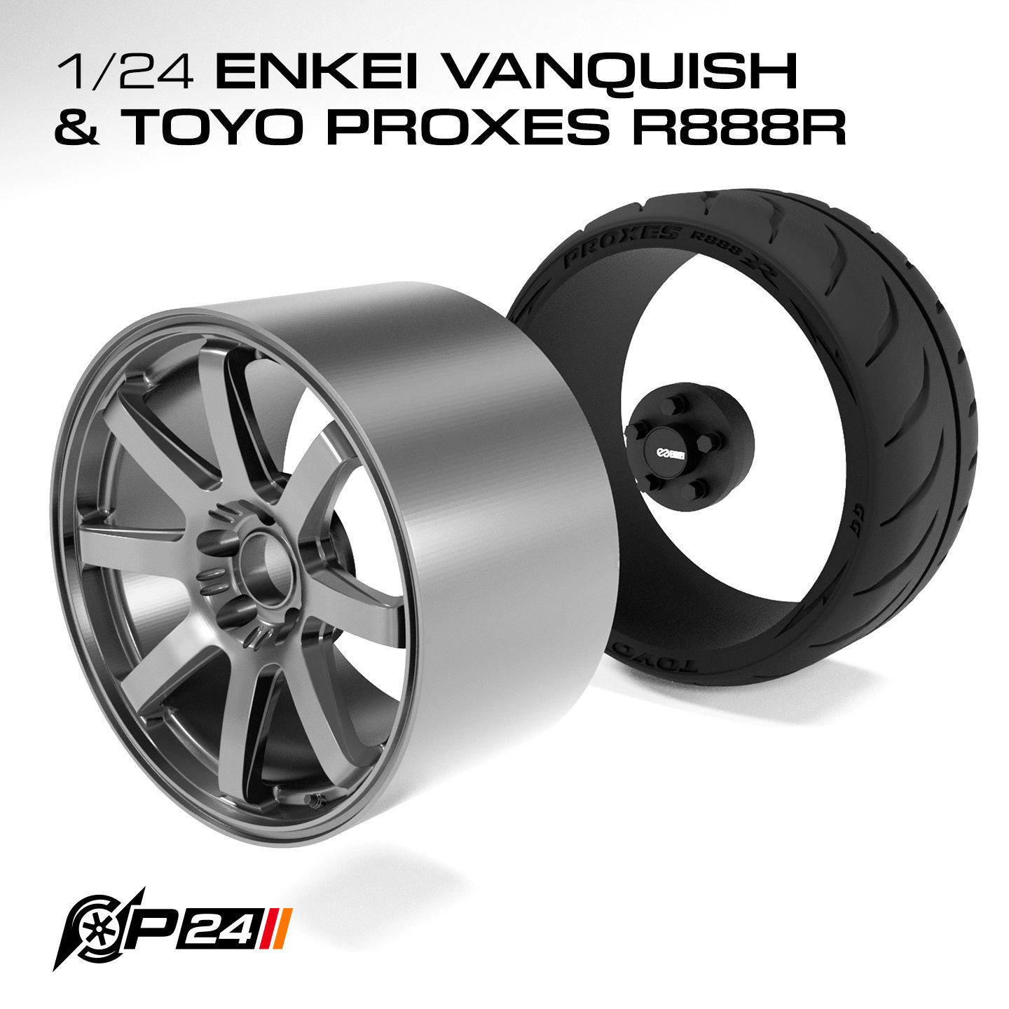 1-24 18-inch Enkei Vanquish and Toyo Proxes R888R Combo 3D print model_1