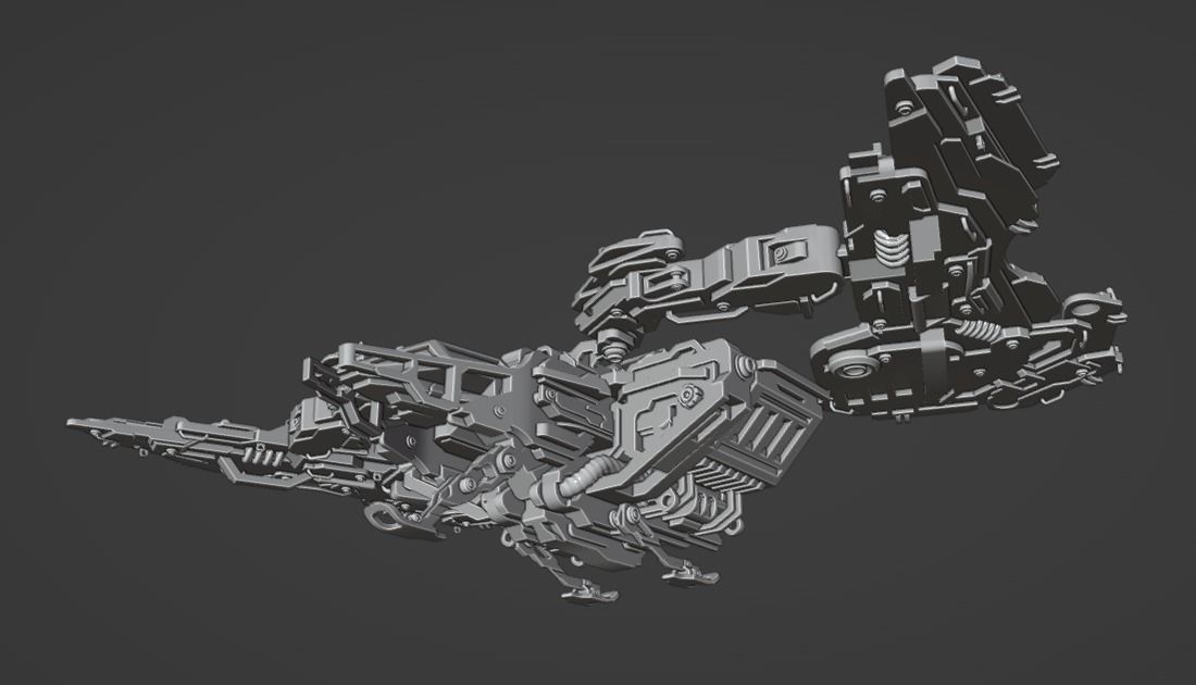 SpaceShip Low-poly 3D model_4