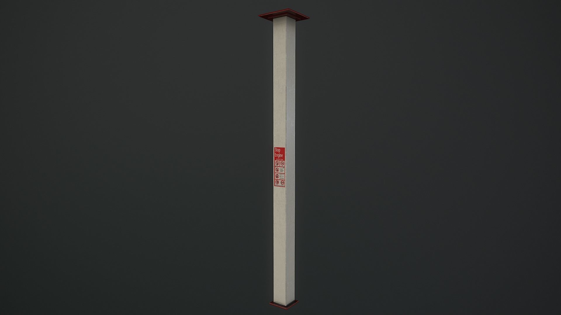 Low Poly 80s Gas Station Low-poly 3D model_24