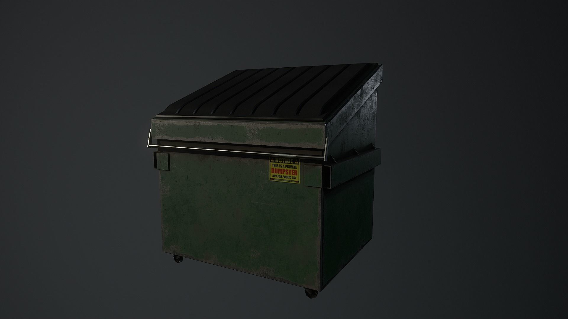 Low Poly 80s Gas Station Low-poly 3D model_12