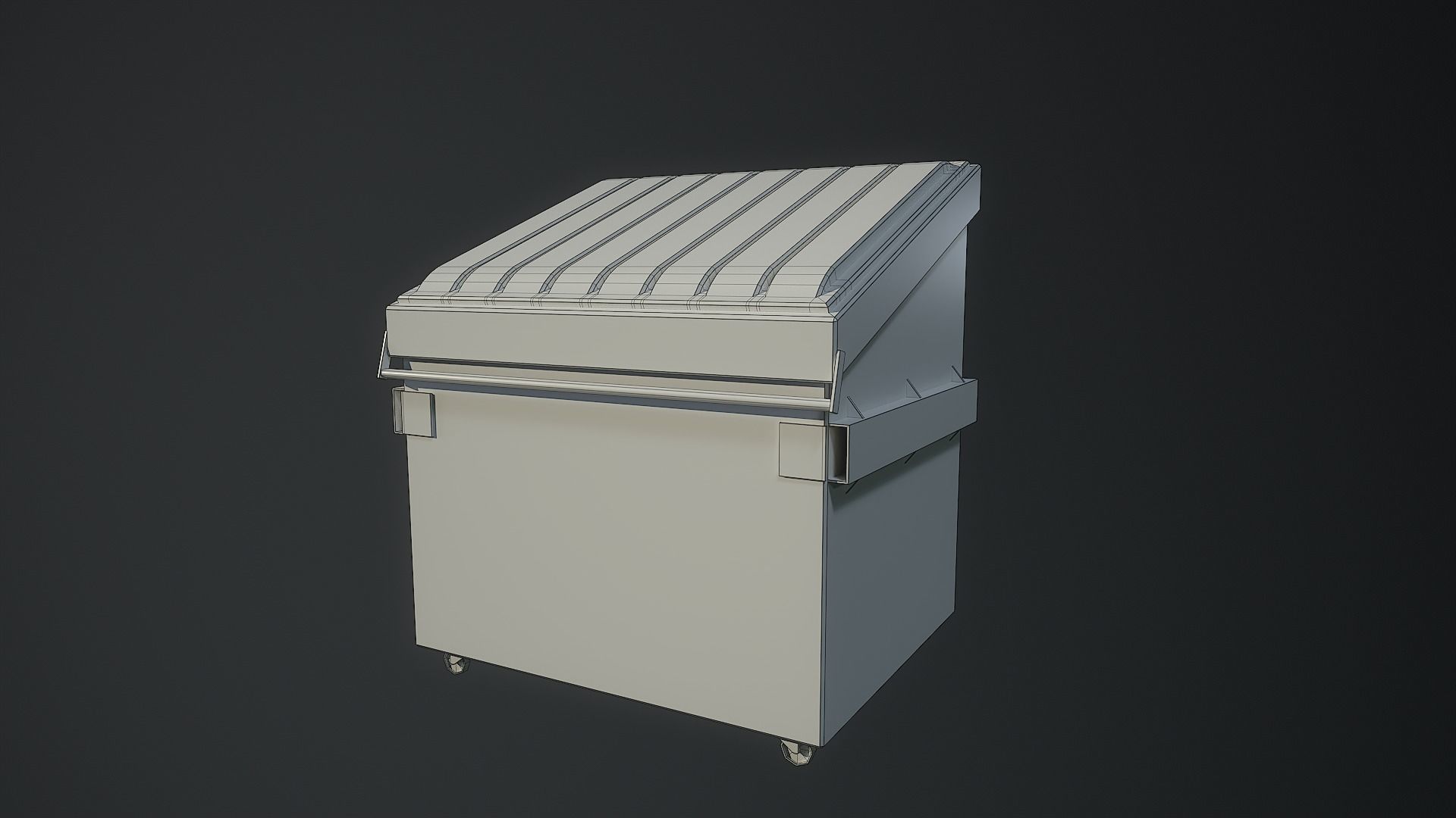 Low Poly 80s Gas Station Low-poly 3D model_13