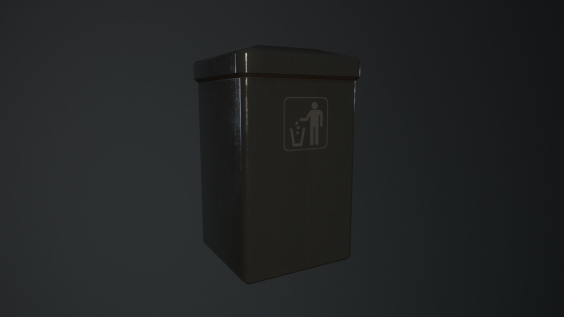 Low Poly 80s Gas Station Low-poly 3D model_10