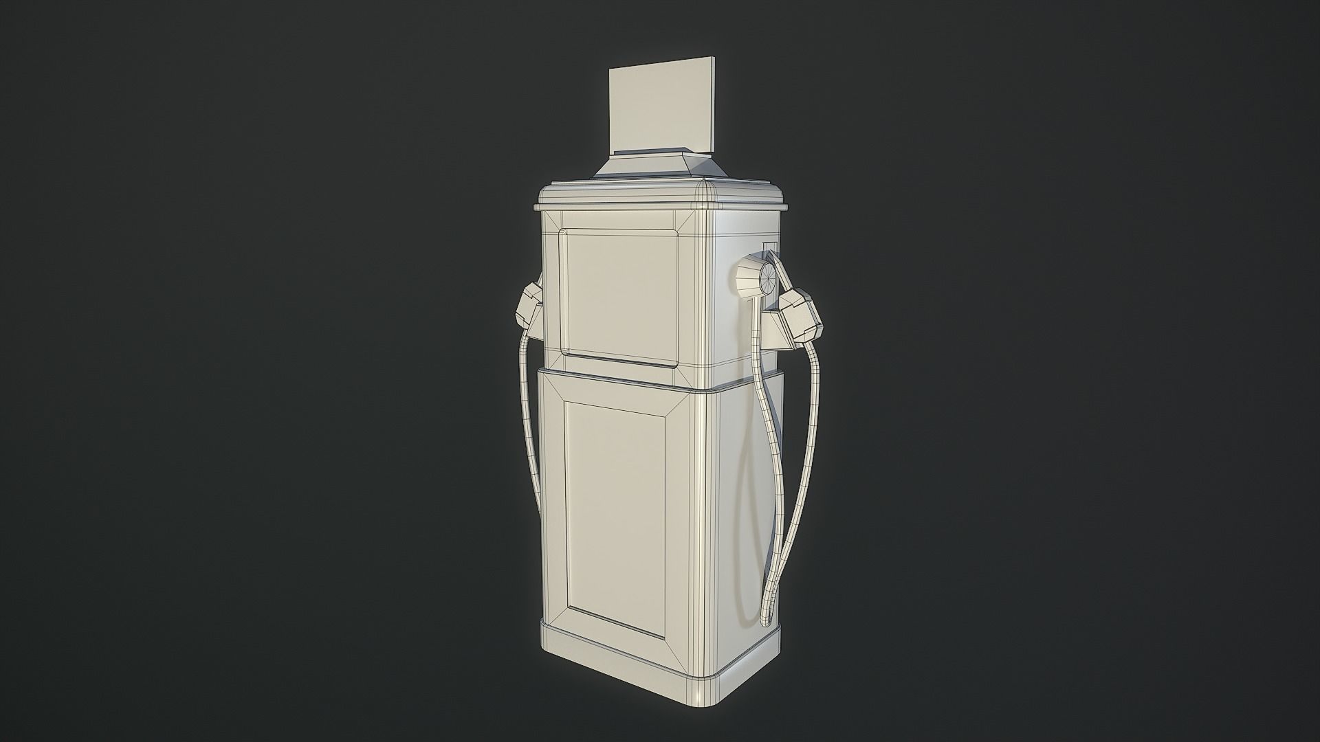 Low Poly 80s Gas Station Low-poly 3D model_23