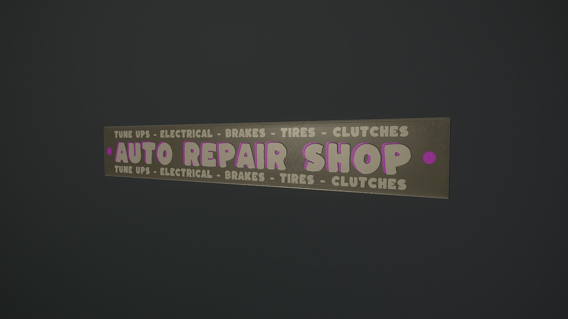 Low Poly 80s Gas Station Low-poly 3D model_30