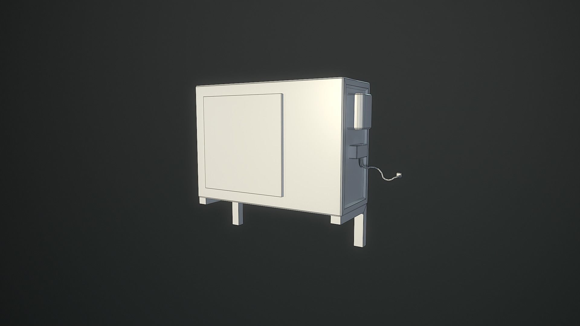 Low Poly 80s Gas Station Low-poly 3D model_3