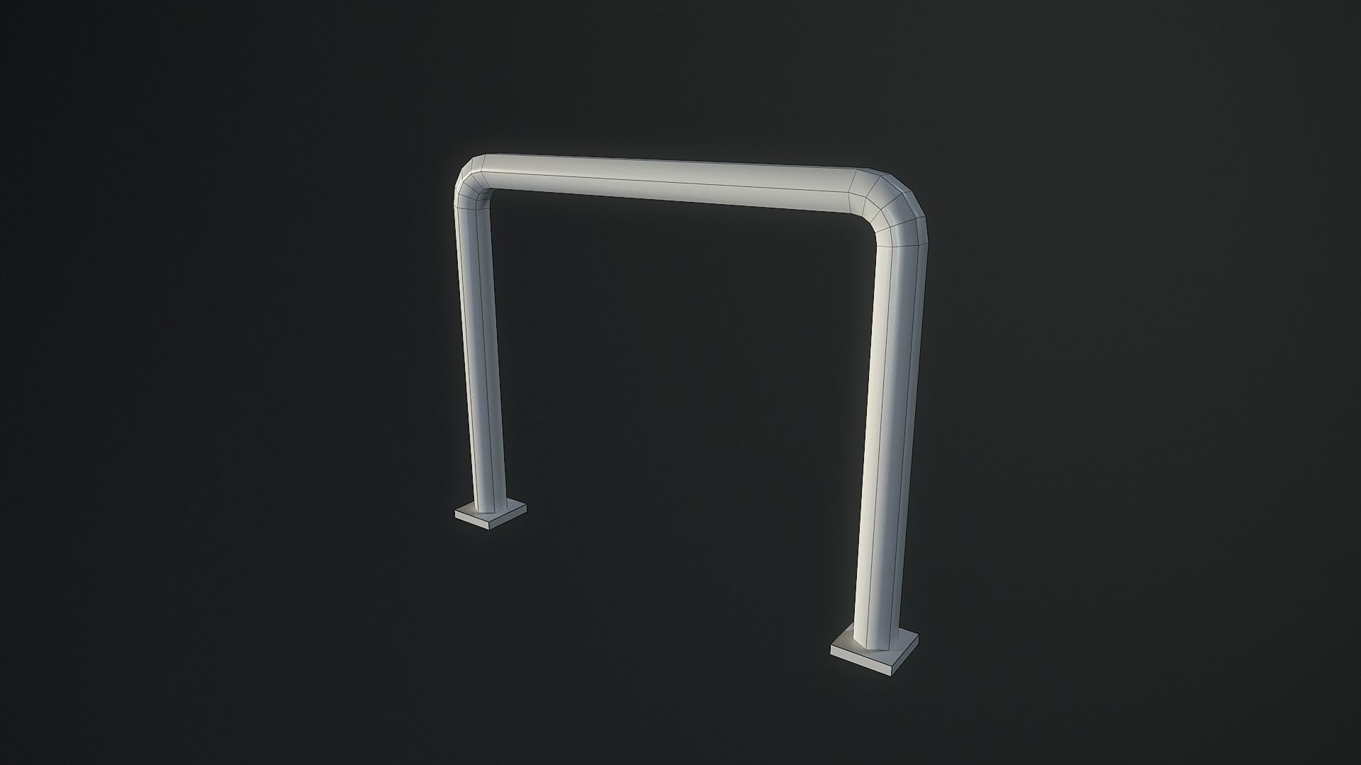 Low Poly 80s Gas Station Low-poly 3D model_9