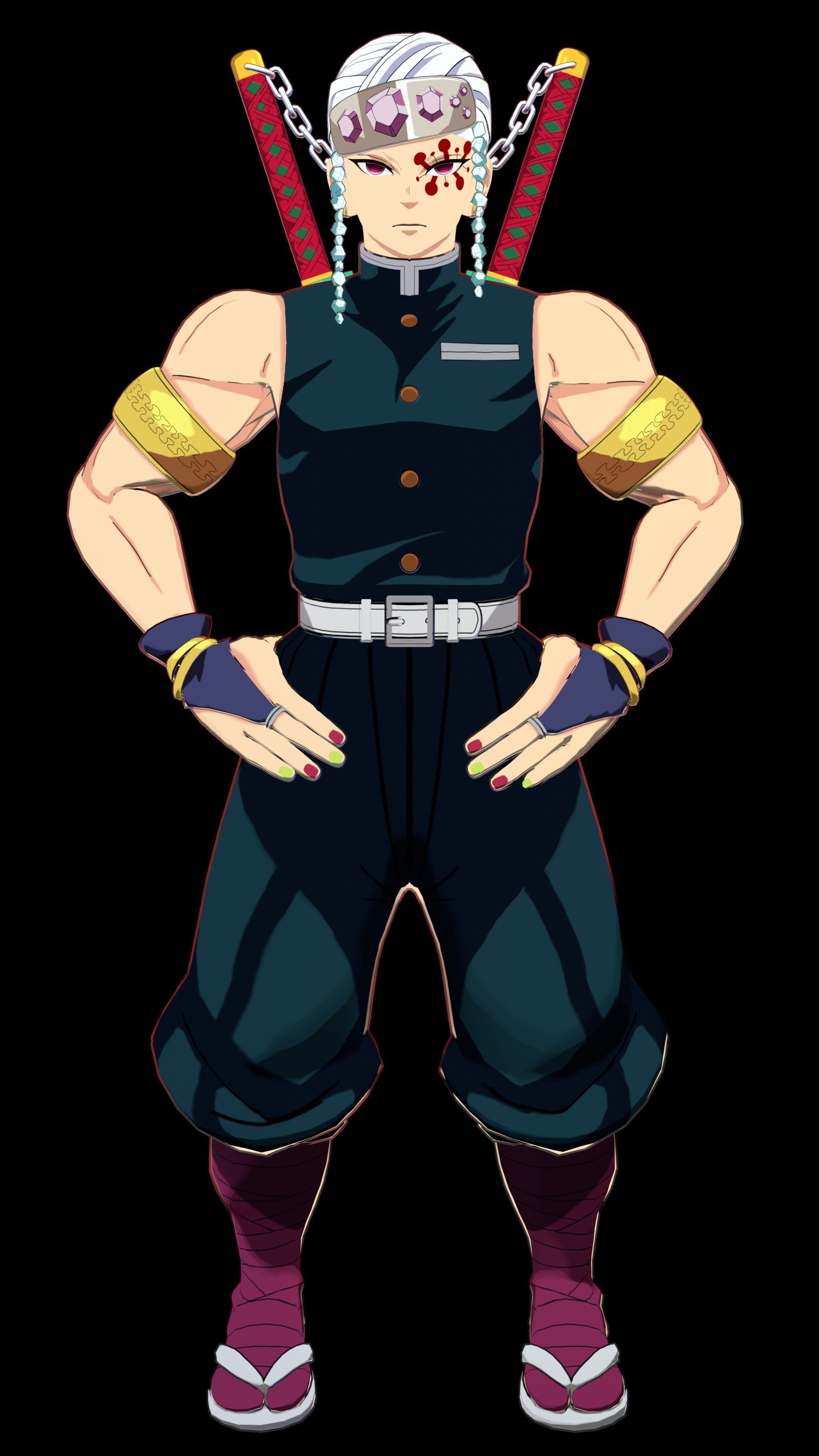 Tengen Uzui Hashira Vrchat and Vtuber 3D model_3