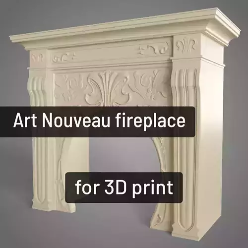 Art Nouveau fireplace - 3D printing 3D print model