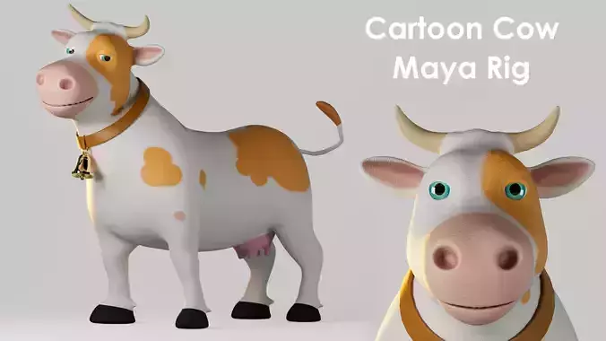 Cartoon Cow Maya Rig