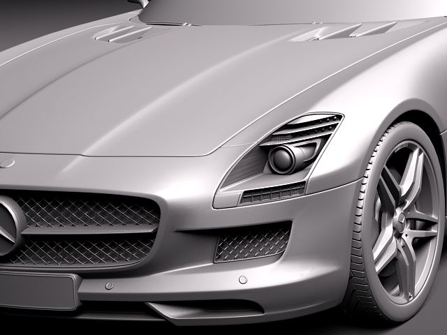 Mercedes SLS 2012 Convertible 3D Model 3D model_11