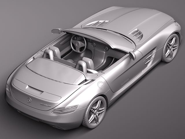 Mercedes SLS 2012 Convertible 3D Model 3D model_9