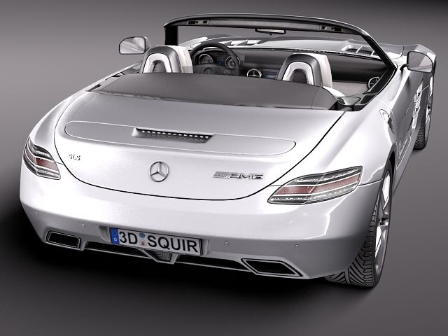 Mercedes SLS 2012 Convertible 3D Model 3D model_5