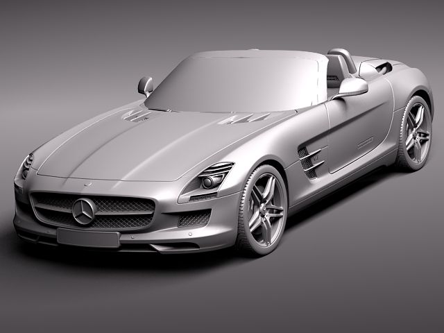 Mercedes SLS 2012 Convertible 3D Model 3D model_12
