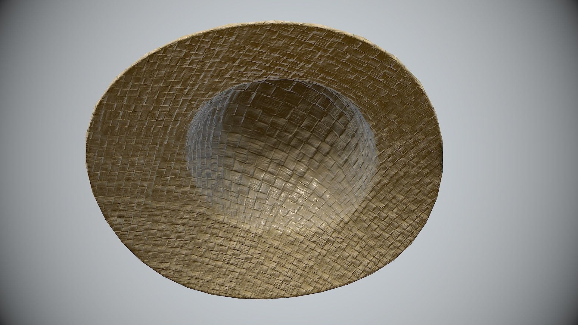 Straw sun hat Low-poly 3D model_9