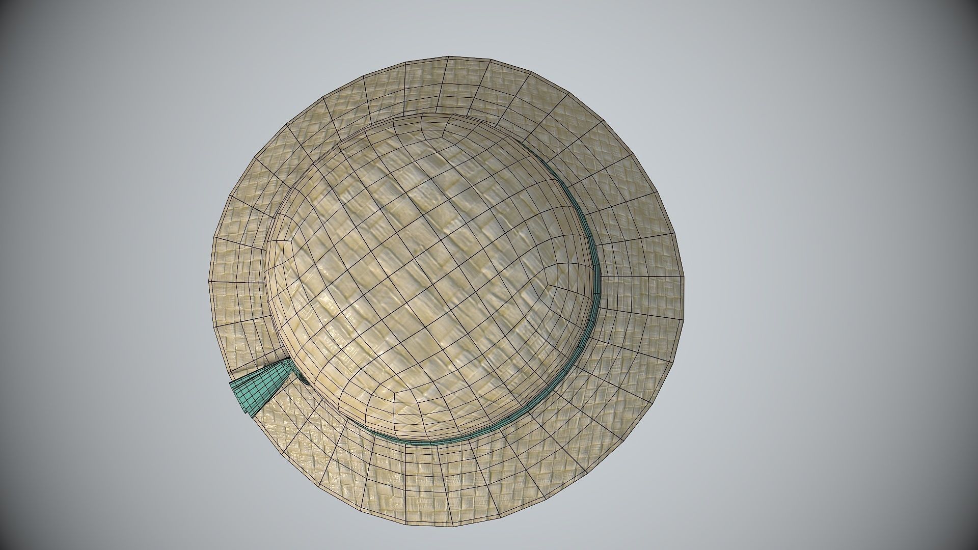 Straw sun hat Low-poly 3D model_5