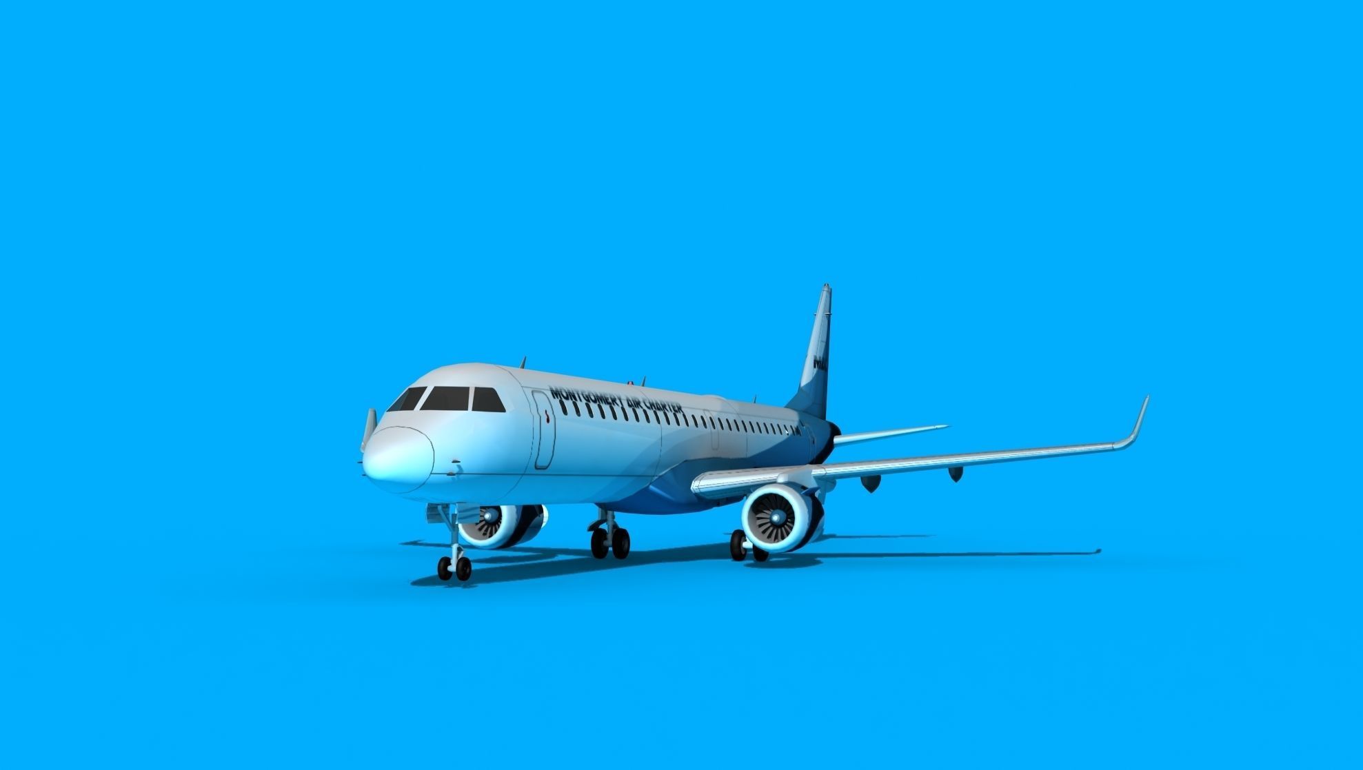 Embraer Emb-190 Montgomery Air Charter 3D model_1