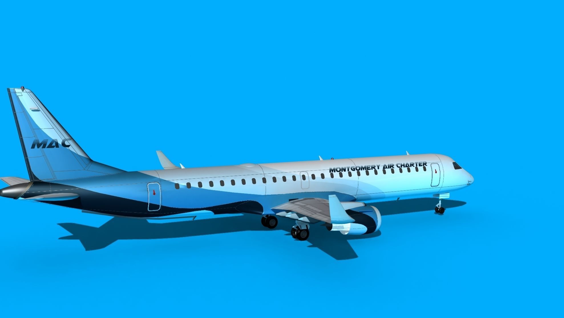 Embraer Emb-190 Montgomery Air Charter 3D model_5