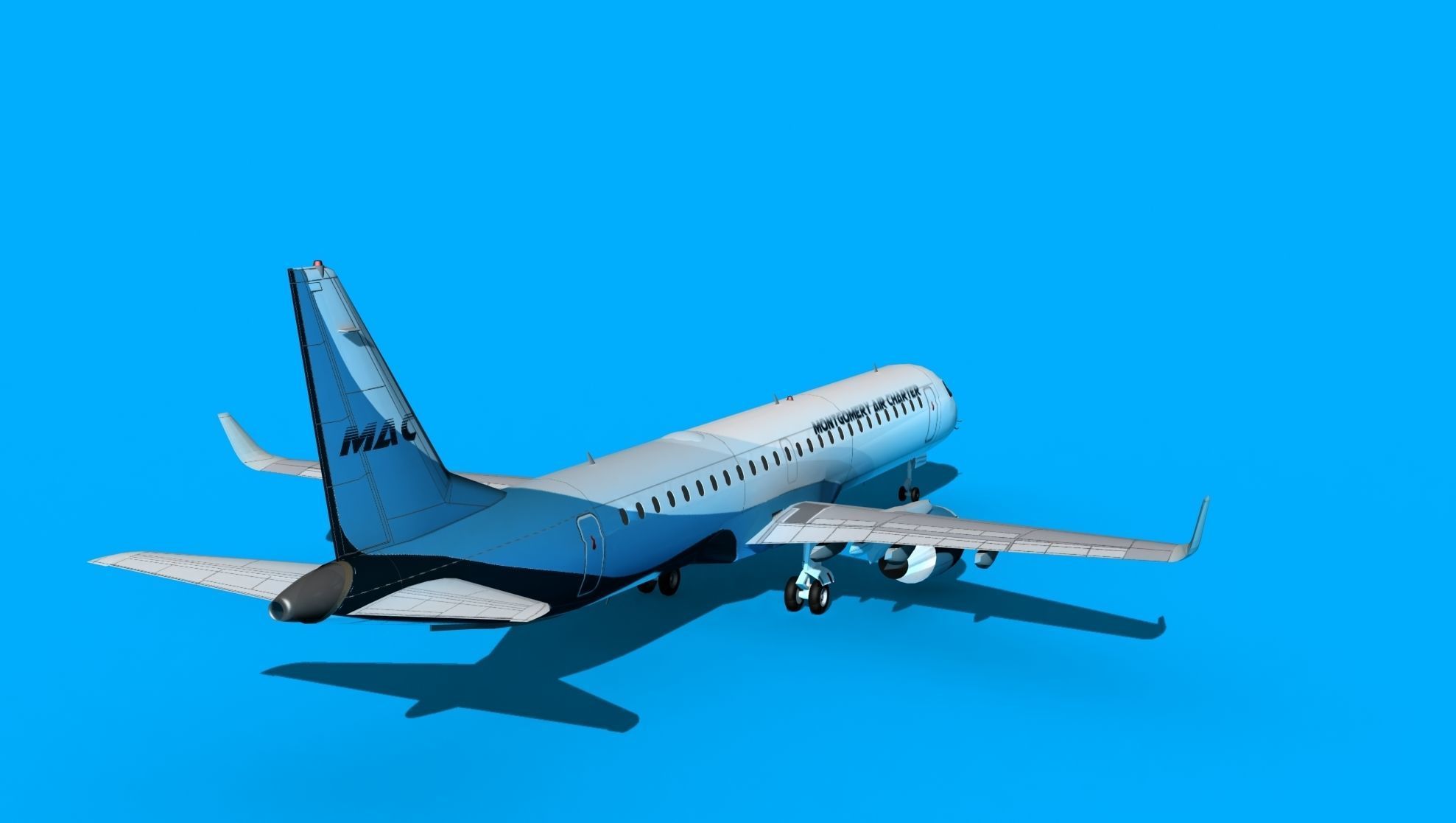 Embraer Emb-190 Montgomery Air Charter 3D model_6