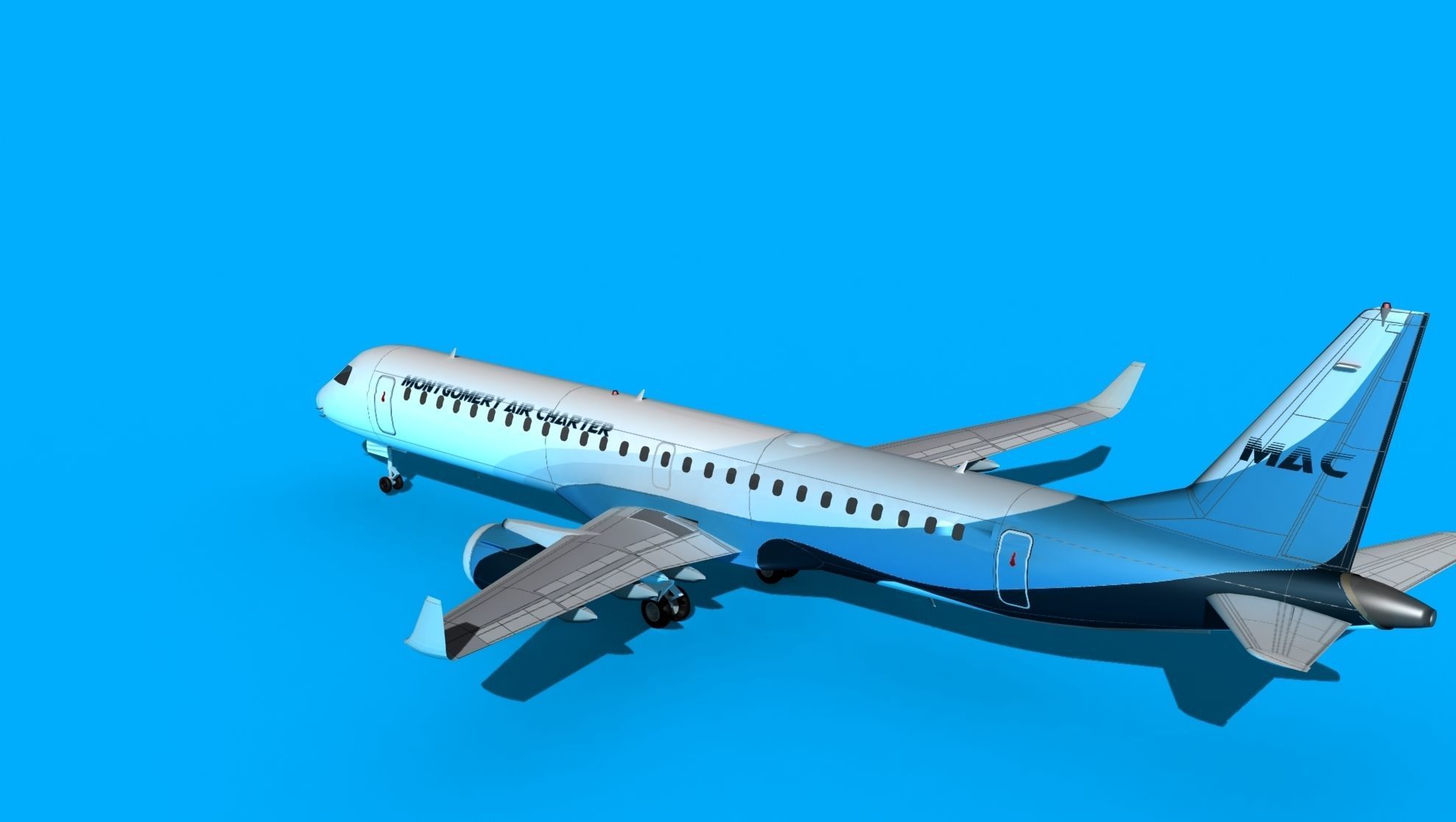 Embraer Emb-190 Montgomery Air Charter 3D model_8