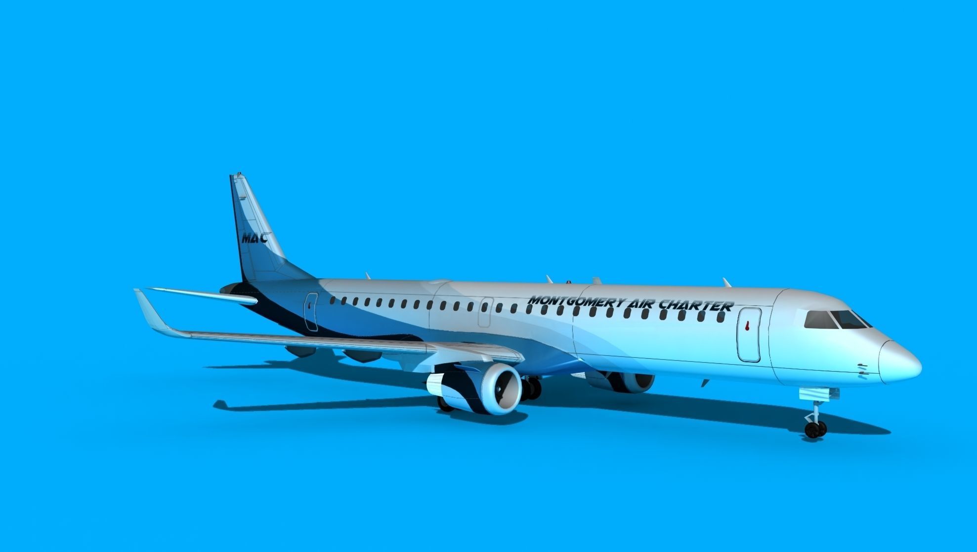 Embraer Emb-190 Montgomery Air Charter 3D model_3