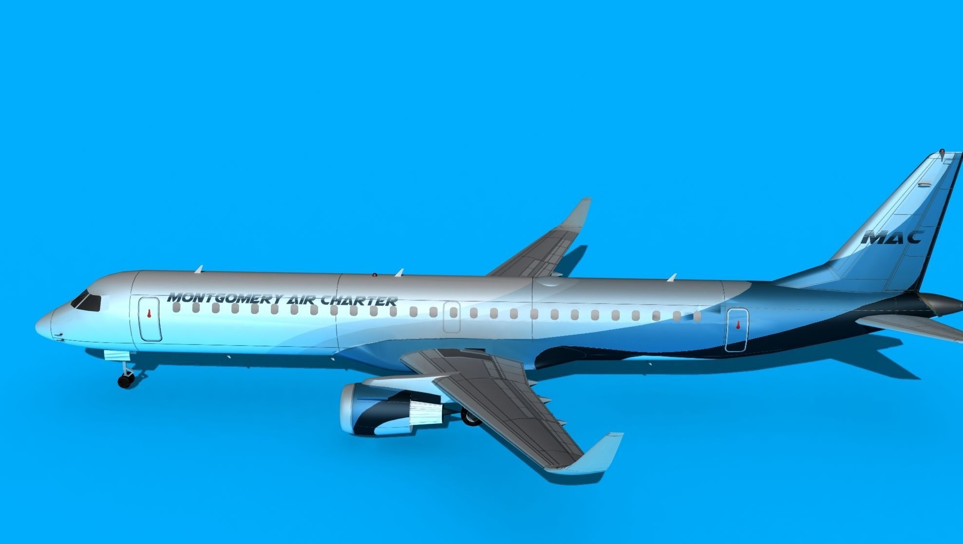 Embraer Emb-190 Montgomery Air Charter 3D model_9