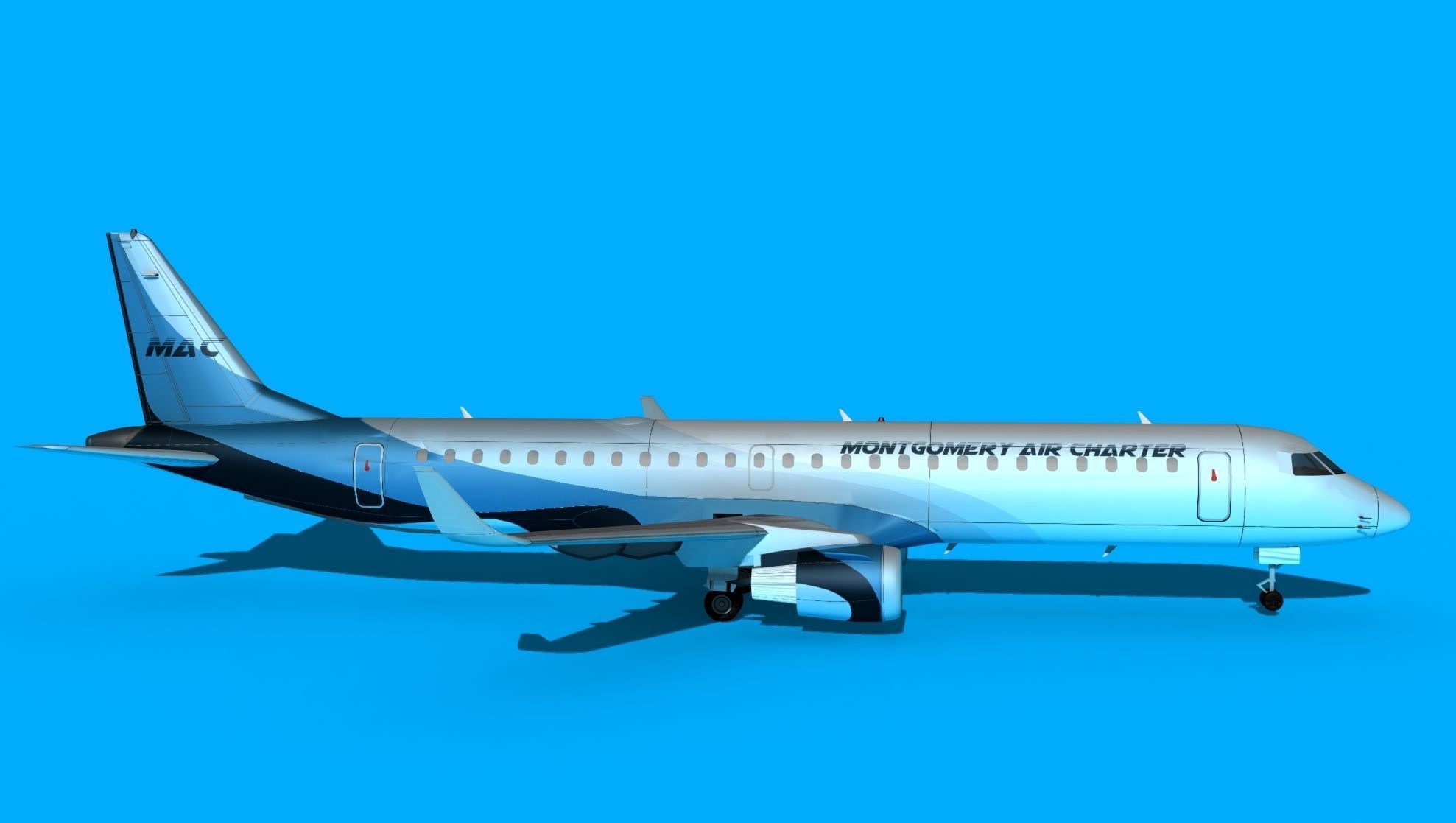 Embraer Emb-190 Montgomery Air Charter 3D model_4