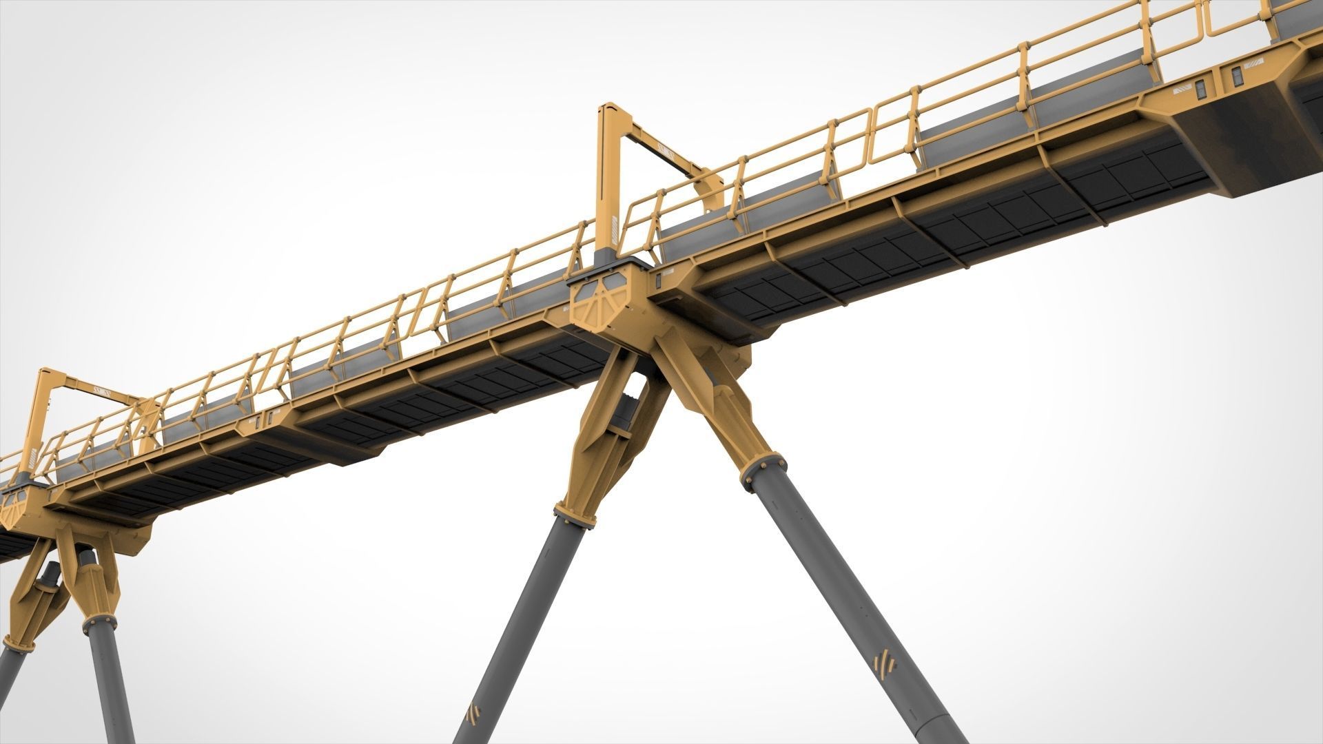 Sci-fi pedestrian bridge 3 3D model_2