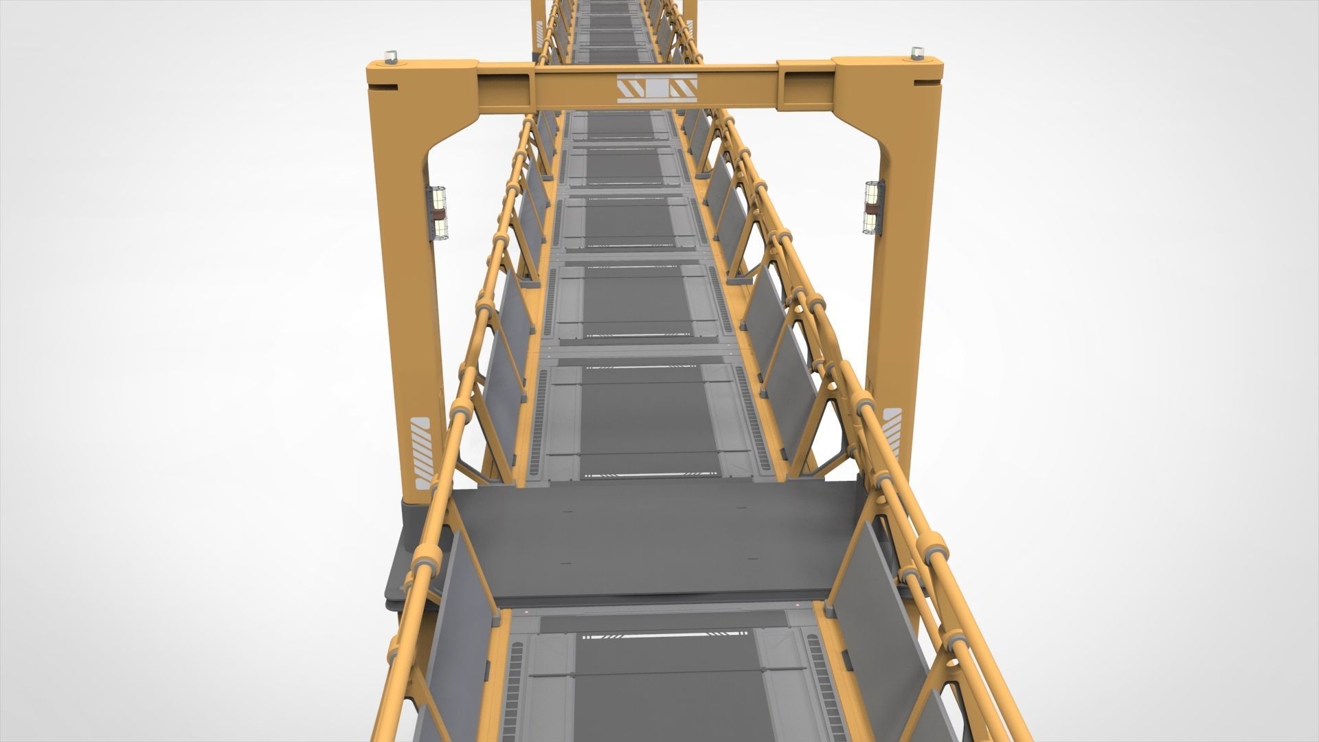 Sci-fi pedestrian bridge 3 3D model_4