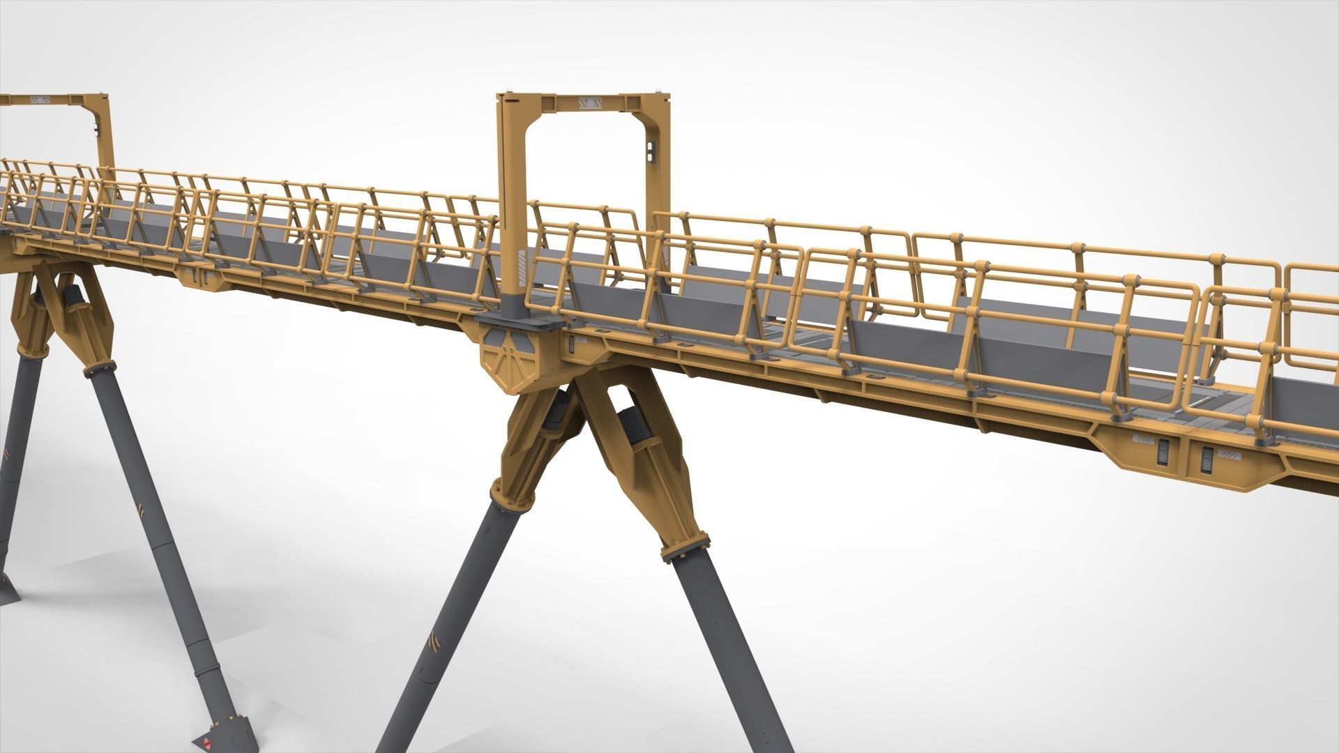 Sci-fi pedestrian bridge 3 3D model_3
