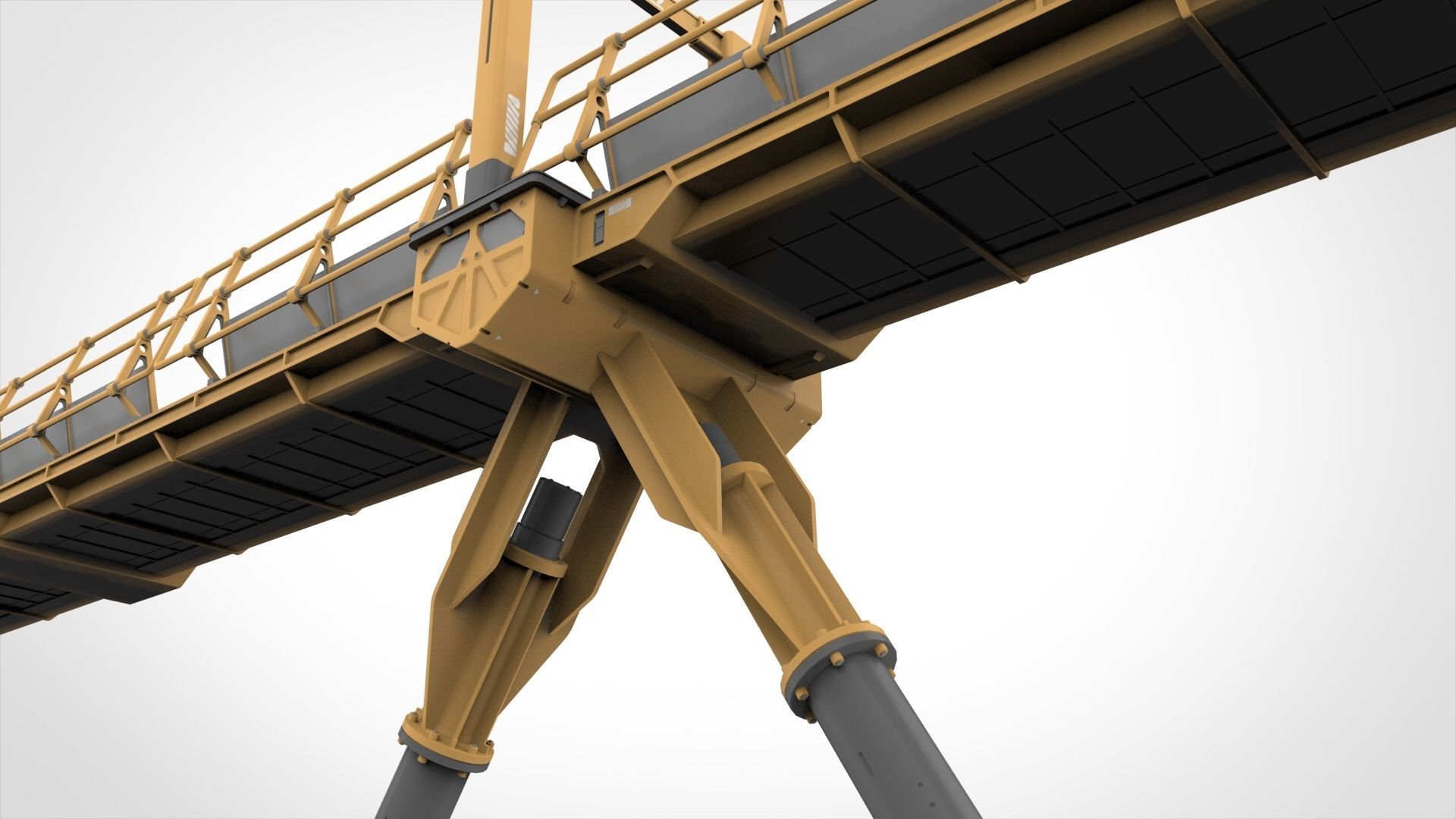 Sci-fi pedestrian bridge 3 3D model_9