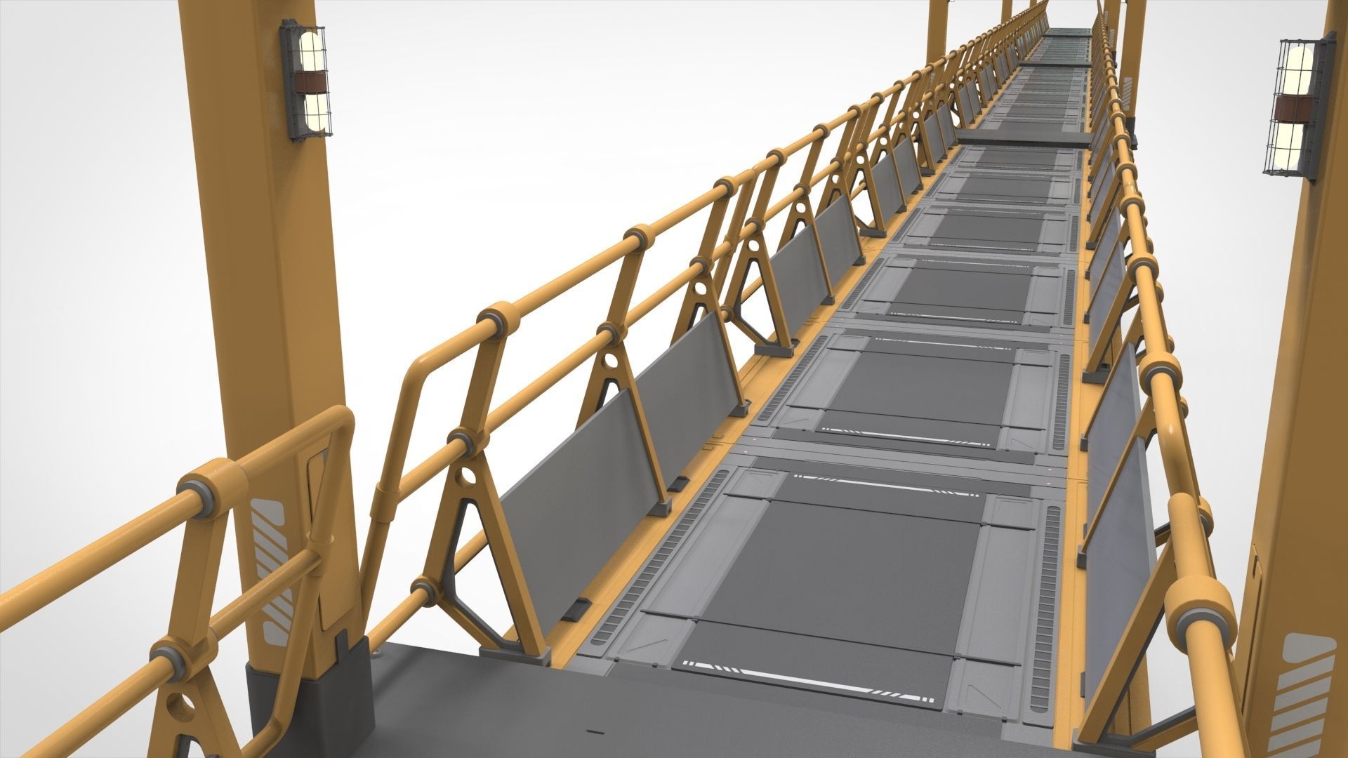 Sci-fi pedestrian bridge 3 3D model_13