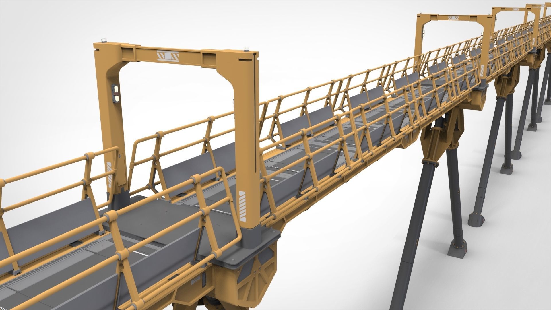 Sci-fi pedestrian bridge 3 3D model_5