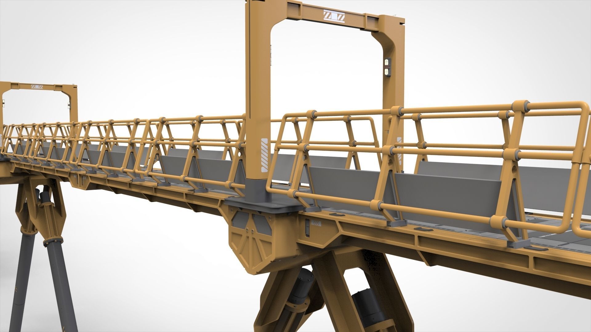 Sci-fi pedestrian bridge 3 3D model_8