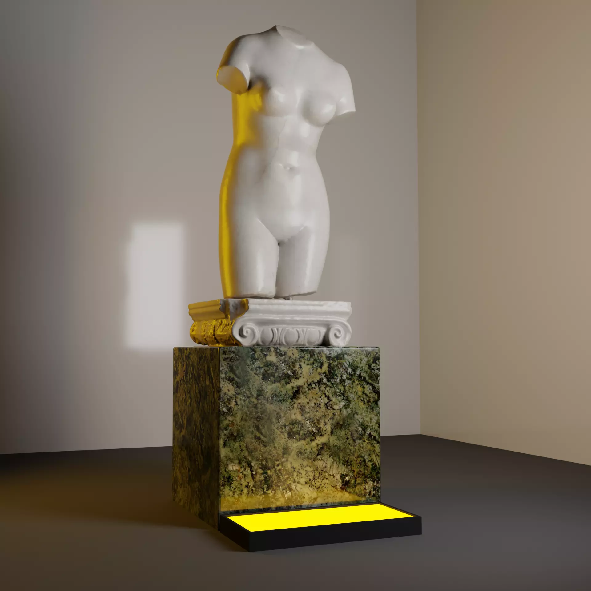 Torso of Aphrodite Highpoly Printable Lowpoly Gameready 3D print model